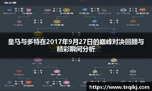 皇马与多特在2017年9月27日的巅峰对决回顾与精彩瞬间分析